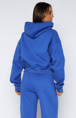 Brand New Start Boxy Zip Front Hoodie Electric Blue