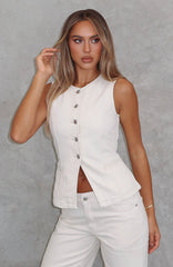 I'll Miss You Denim Top Cream