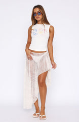 Milan Mornings Lace Maxi Skirt Off White