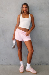 You Left Me Shorts Baby Pink