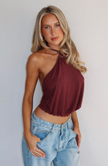 Endless Moment Halter Top Burgundy