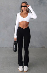 Revival High Waisted Flare Leggings Black