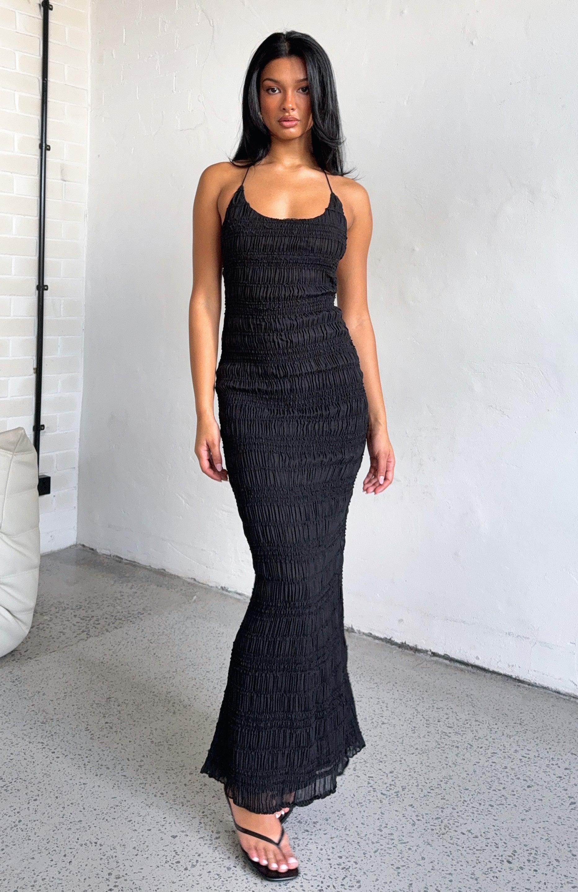 Never Say Goodbye Halter Maxi Dress Black