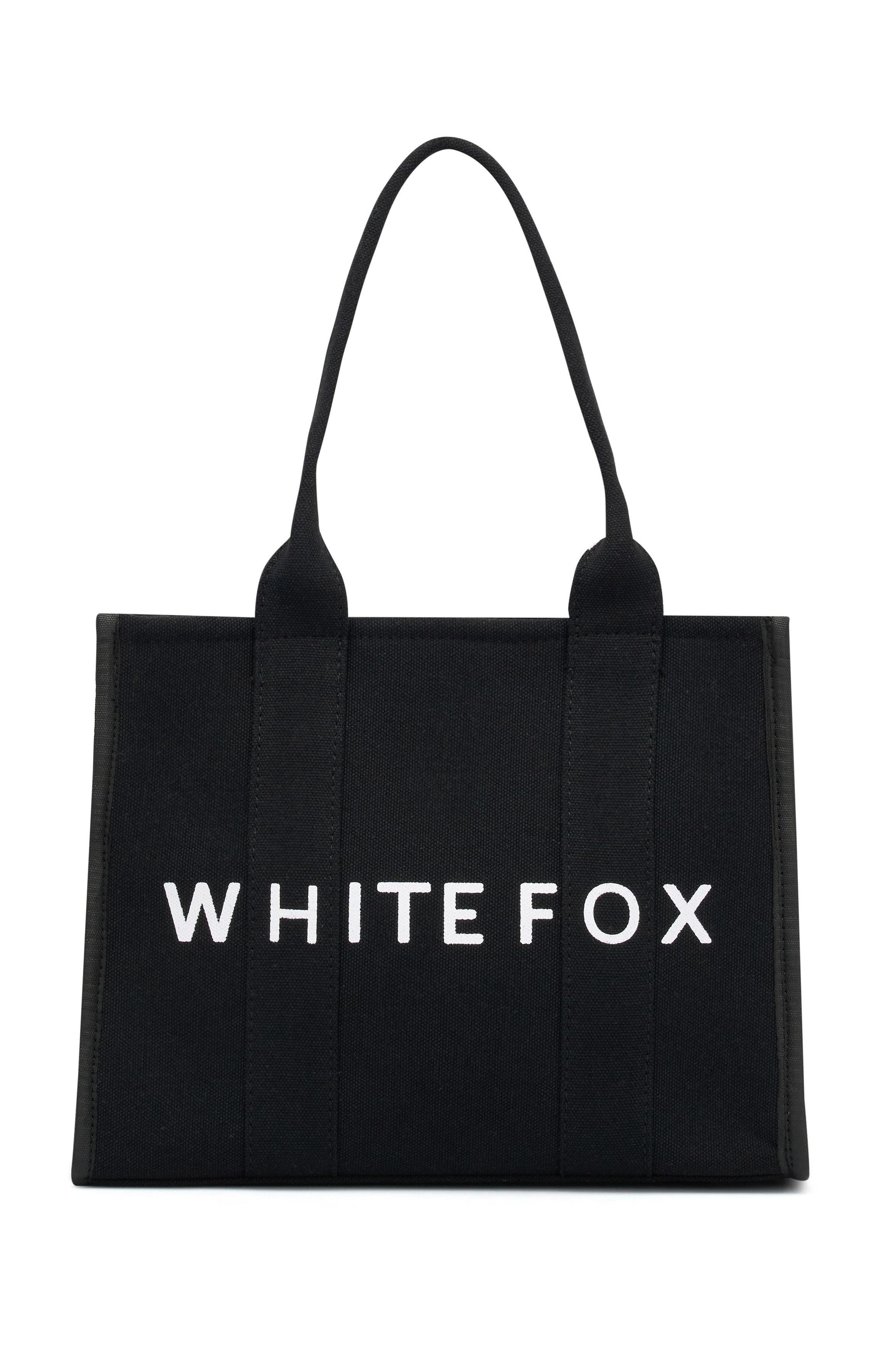 White Fox Mini Tote Bag Black