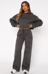 Instant Attraction Wide Leg Sweatpants Charcoal
