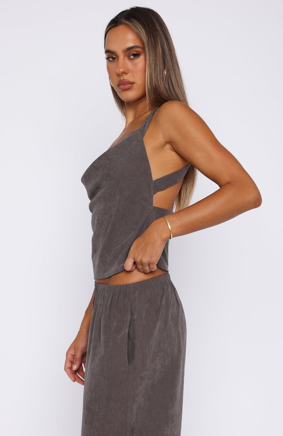 Take A Stance Top Charcoal