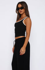 Let Me Adore You Ribbed Tank Top Black/White