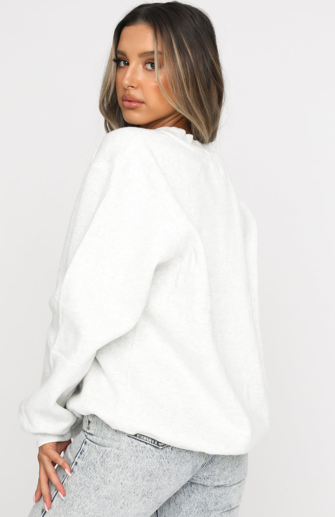 Steal Your Heart Oversized Sweater Grey Marle