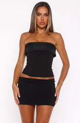 I'm Lovesick Strapless Bustier Black