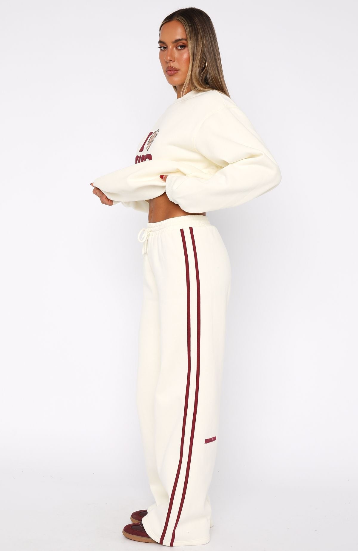 11th Street Out & About Wide Leg Sweatpants Cake Batter