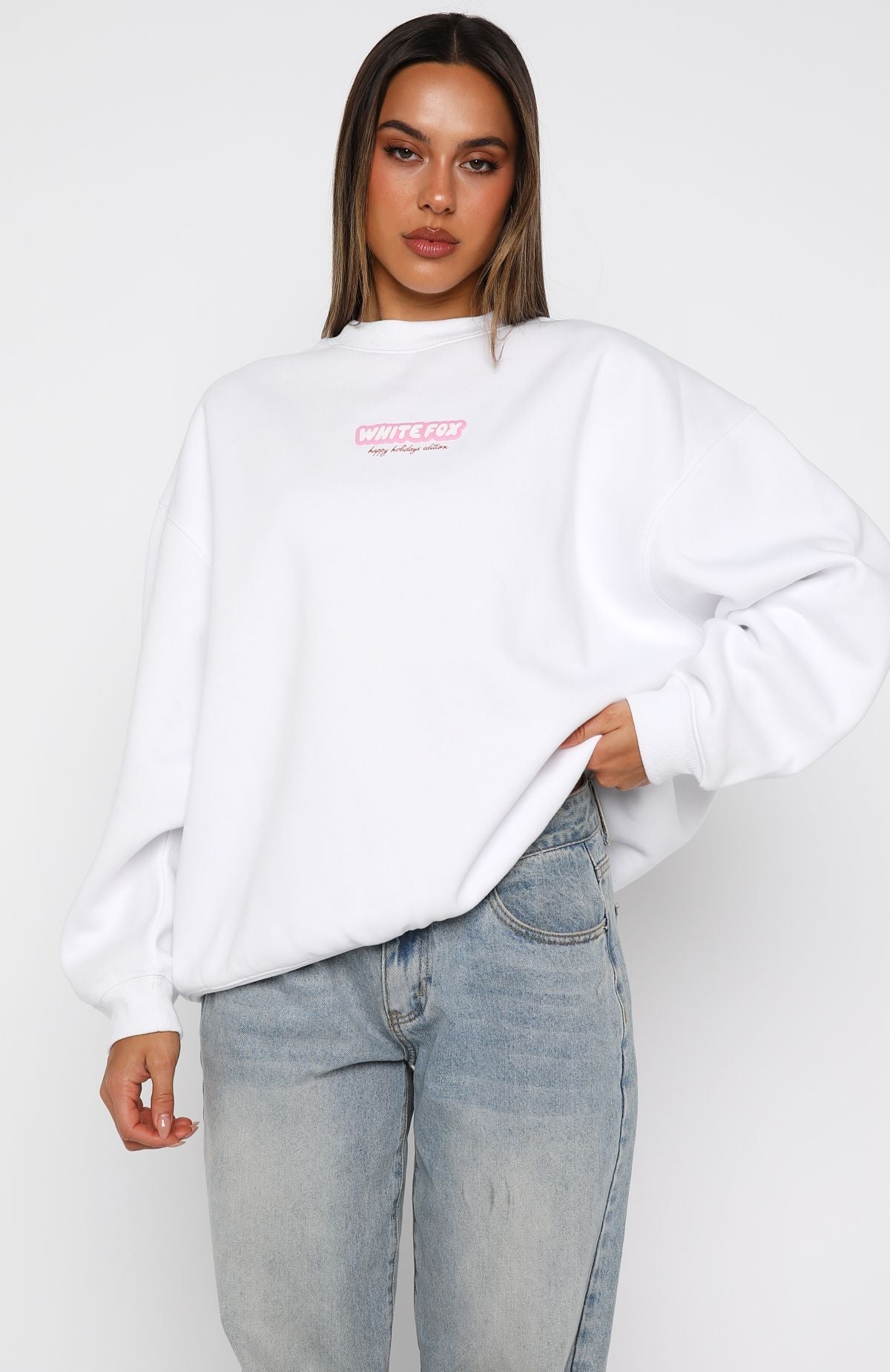 Santa Baby Oversized Sweater White