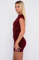 Touch The Stars Mini Dress Burgundy