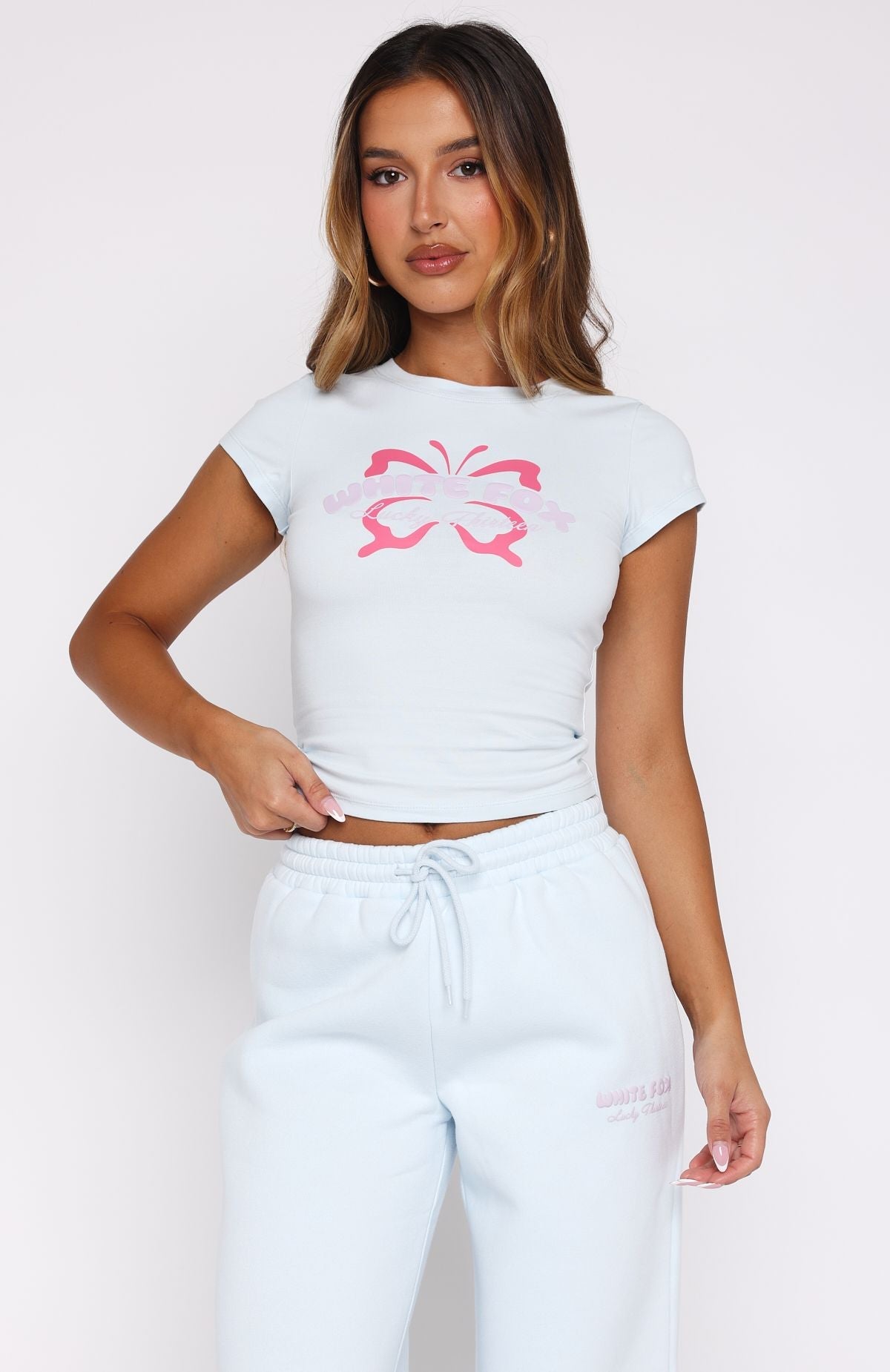 Lucky Thirteen Audrina Baby Tee Blue