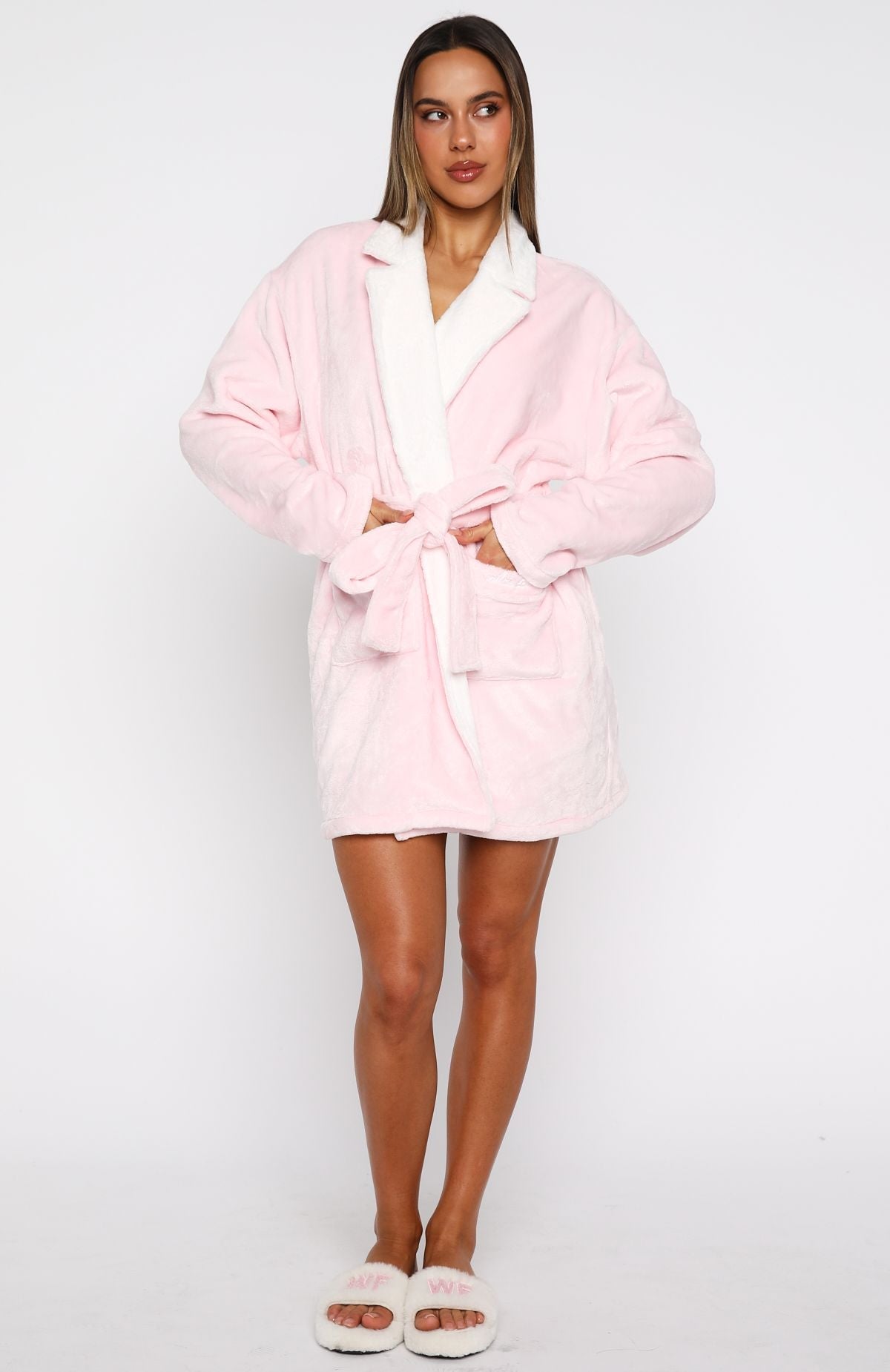Dial Tone Fluffy Robe Baby Pink