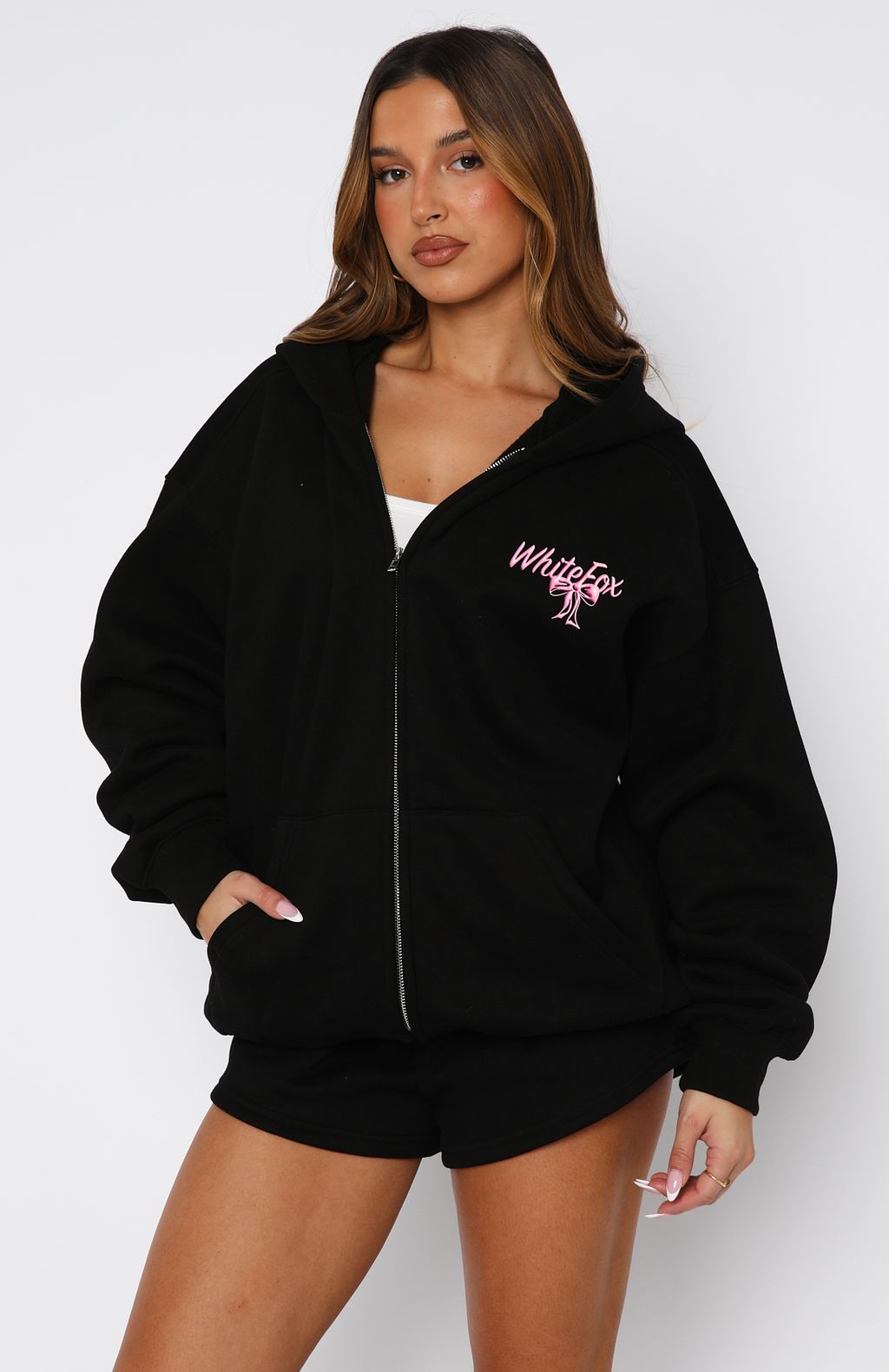 Protecting What's Mine Zip Front Hoodie Black