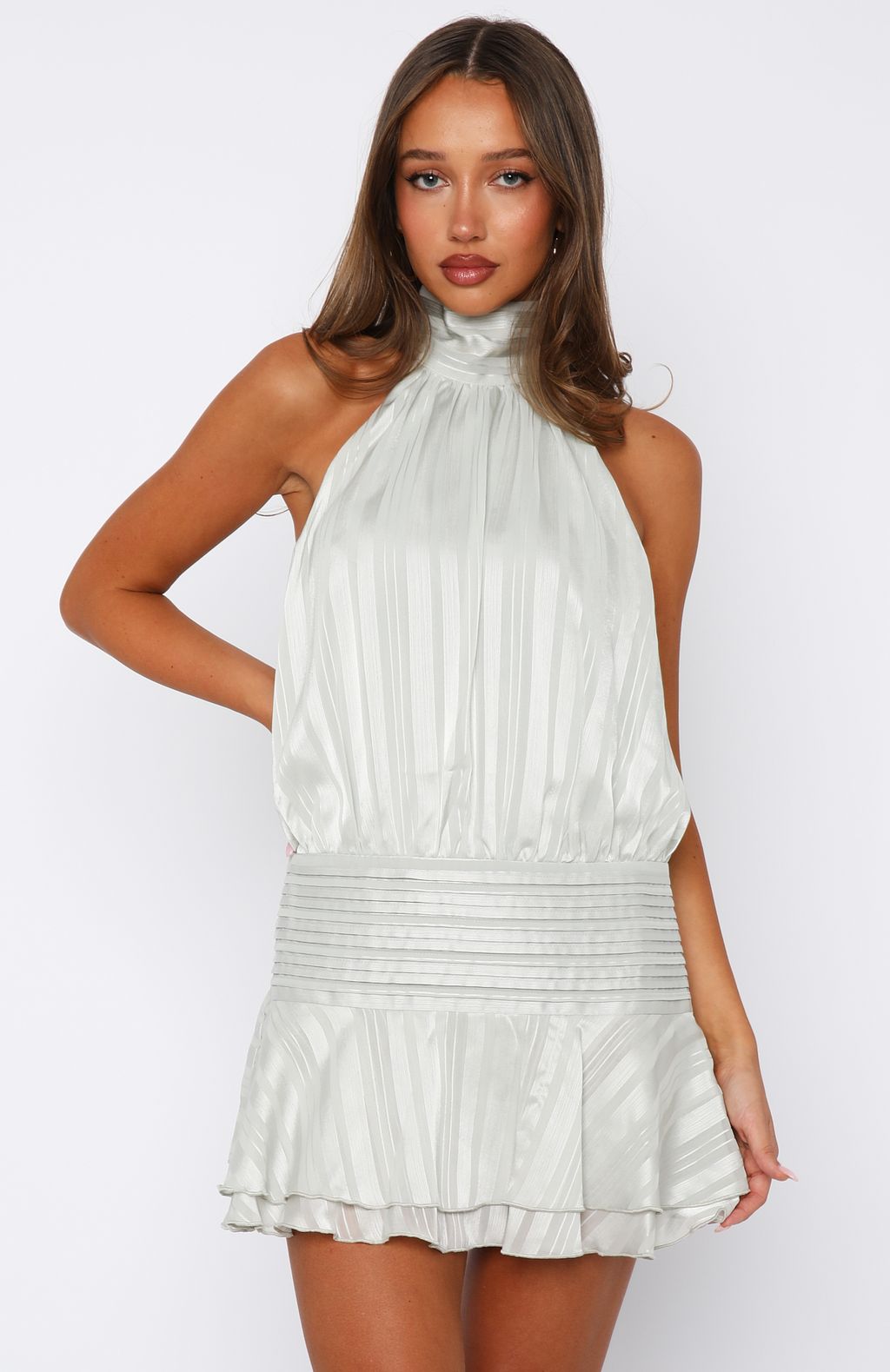 Captivate My Focus Mini Dress Sage