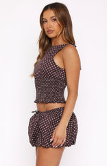 Runaway Heart Top Chocolate Polka Dot