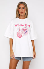 Hear The Ocean Oversized Tee White