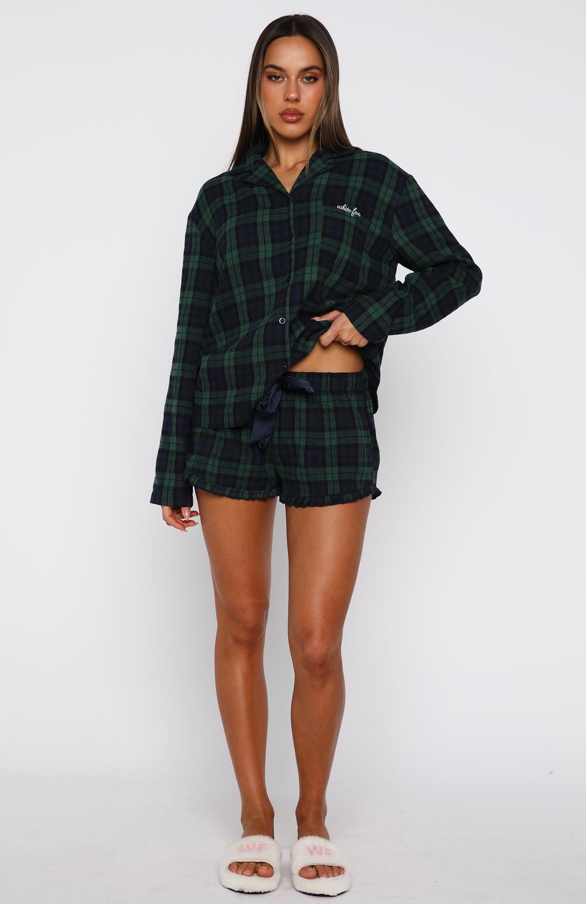 That Time Of Year Pyjama Shorts Green/Navy