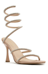 Zia Wrap Heels Nude/Diamante