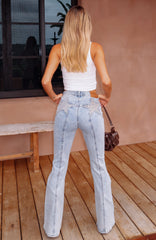 Zoe High Rise Bootleg Jeans Light Blue Acid