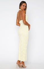 Destiny Lace Maxi Dress Lemon