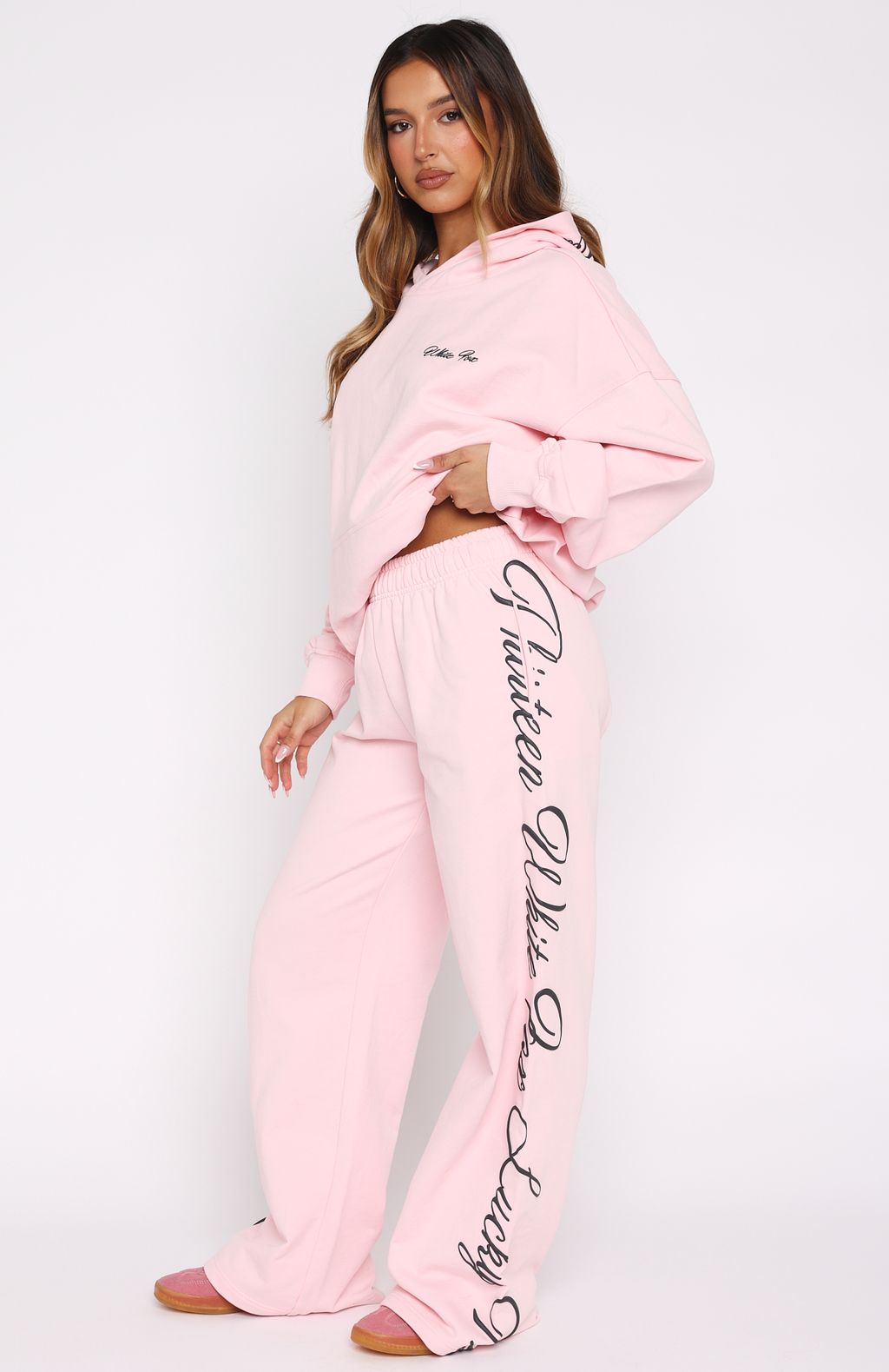 Lucky Thirteen Shaya Wide Leg Sweatpants Soft Pink