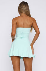 Sneaky Games Strapless Mini Dress Aqua