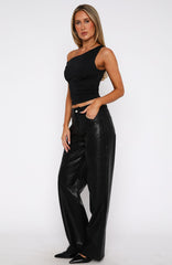 Bring The Style PU Pants Black