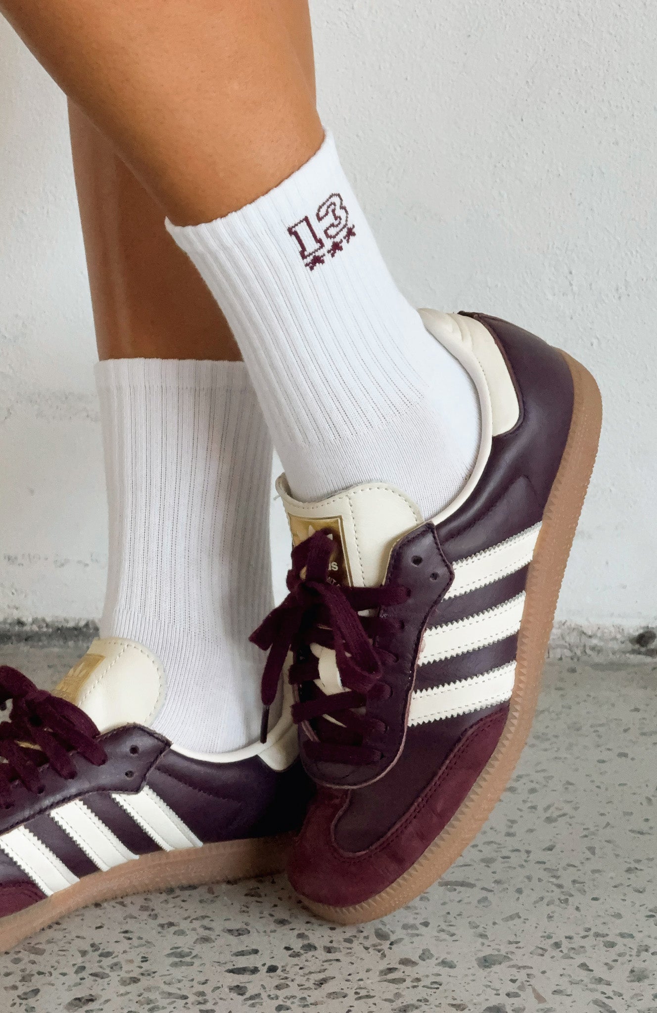 Lucky Dip Socks White/Burgundy