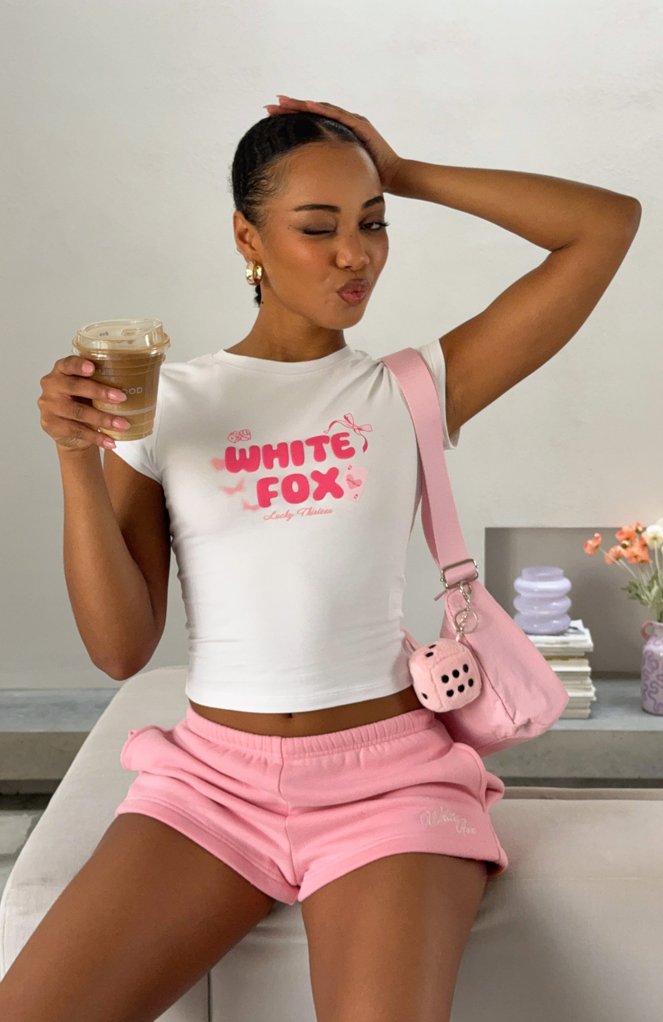 Lucky Thirteen Stephanie Baby Tee White