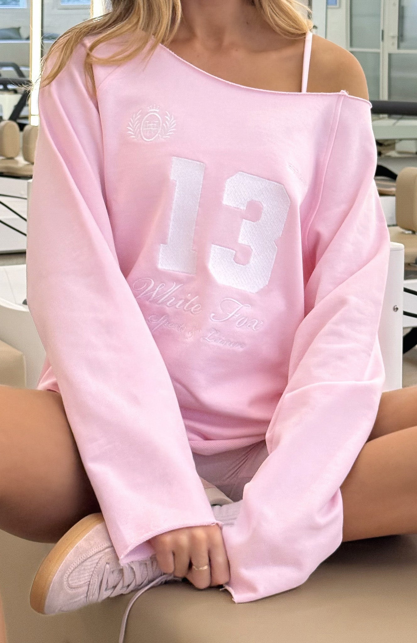 Out Of Chances Off Shoulder Sweater Ballet Pink